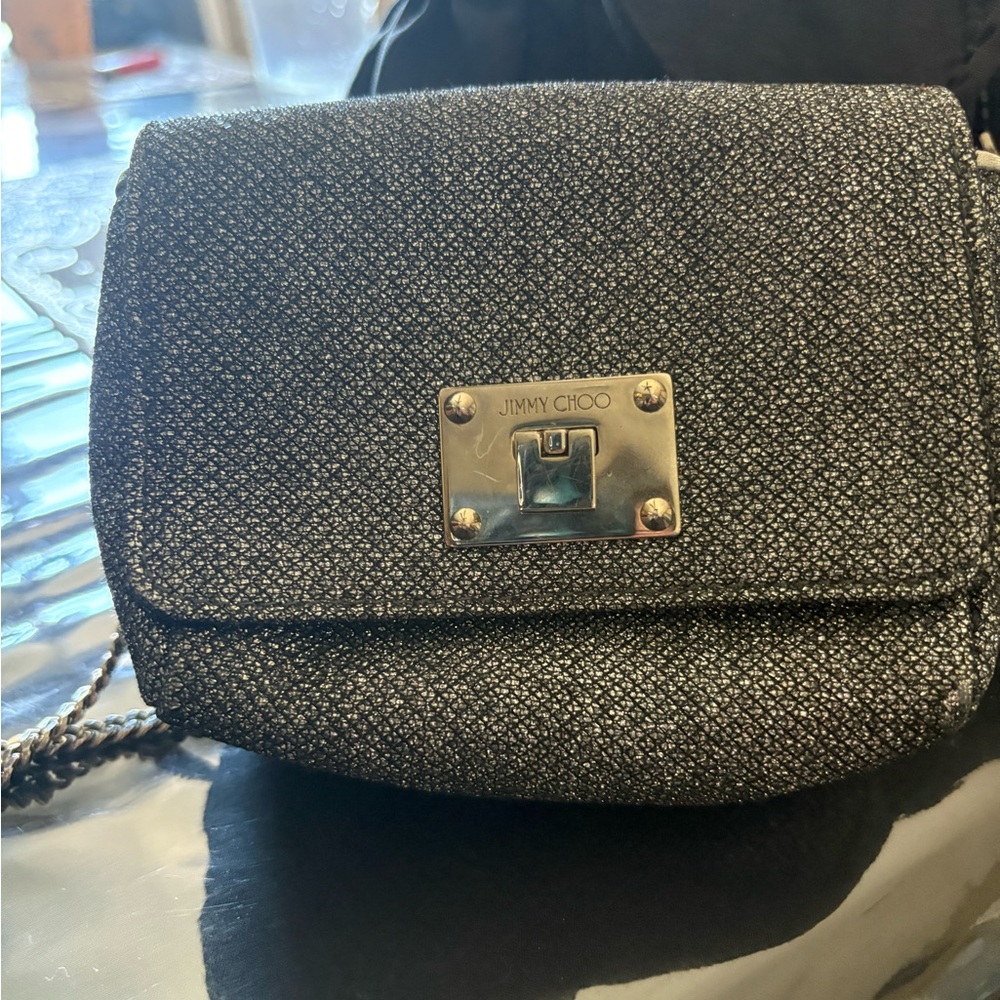 Jimmy Choo Black Crossbody Bag with Silver Hardware